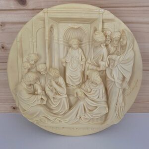 IVORY Alabaster Collector’s Plate Cristi Fra I Dottori Legge Alberto Santangela